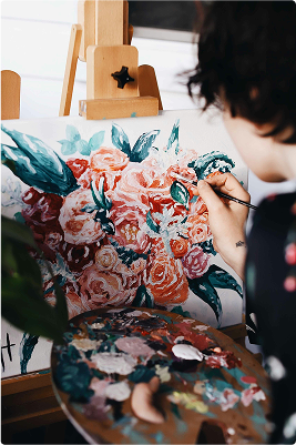 Artist working
